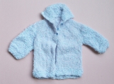 Soft Blue Hand-Knitted Jacket for a Baby Boy