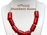 Strawberry Kisses Handcrafted Gemstone Necklace