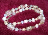 Very Elegantly honest Necklace mix of freshwater  pearls and lampwork glass beads