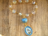 One of a Kind Chaplet with gold-painted artist lampwork bead