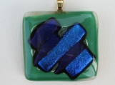 Green Glass with Blue Dichroic Glass
