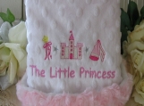 MInky Blanket Baby blankie lovie Princess theme Embroidery