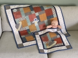 Baby quilted blanket with appliques - Space