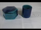 Hombre Blue Trinket Box With Cup