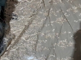 Resin floral mesh lace embroidered fabric