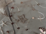 Star Moon Pearl Embroidered Mesh Dress Evening Dress Dress Gauze