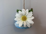 Clay pot flower ornament