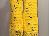 Paw Prints scarf - Lemon Yellow