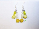 RnJ_CrackleBead_Yellow Earring 925 SilverWire