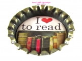 Book Lovers Bottle Cap Pins