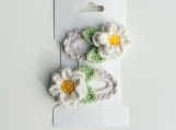 Crochet flower hair clips, soft hair pin for girl