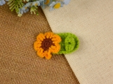 Cute Animal Handmade Crochet Hair Clips, Sunflower Hair Barrette