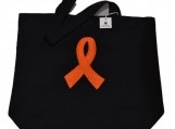 Embroidered Autism Orange Ribbon Awareness Tote