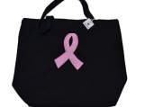 Embroidered Breast Cancer Pink Ribbon Awareness Tote