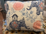 Fun Mixed-Media Elephant Decorative Pillow