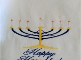 Happy Hanukkah - Embroidered Dish Towel