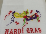 Mardi Gras Embroidered Kitchen Dish Towel