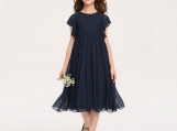 Navy Flower Girl Dress Birthday Party Dress Girl Dress