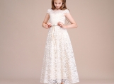 Off White Lace Flower Girl Dress Birthday Part Dress