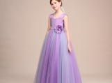 Ombre Purple Flower Girl Dress Birthday Party Dress