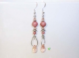 RnJ_StoneBead_Pink Earring 925 SilverWire