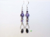 RnJ_StoneBead_Purple Earring 925 SilverWire