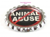 Stop Animal Cruelty Flattened Bottle Cap Magnets