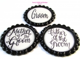 Team Groom Flattened Bottle Cap Refrigerator Magnets