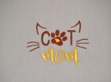 Toss Pillow Cover - Embroidered Cat Mom