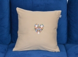 Toss Pillow Cover - Embroidered Paws Heart