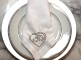 Wedding Rings in Heart Embroidered Napkin Set