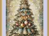 Antique Christmas Tree Cross Stitch Pattern