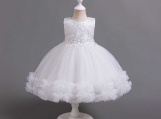 Ball Gown White Tulle Appliques Flower Girl Dress Birthday Day