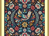 Bird And Flowers Cross Stitch Pattern