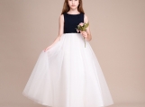 Black and White Crew Flower Girl Dress Birthday Dress 