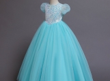  Blue Ball Gown Sequins Flower Girl Dress Birthday Part Dress