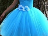 Blue Tulle Flower Girl Dress Birthday Party Dress