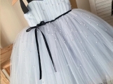 Blue Tulle Short Flower Girl Dress Birthday Party Dress 