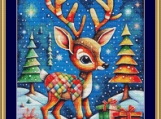 Colourful Stag Cross Stitch Pattern