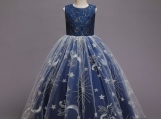 Cute Navy Blue Lace Flower Girl Dress Birthday Dress