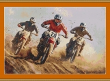 Dirt Bike Riders Cross Stitch Pattern