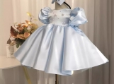 Fabulous Baby Blue Cute Flowers Girl Dress Birthday Dress