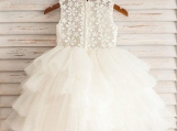 Lace Cute Flower Girl Dress Birthday Party Dress