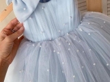 Light Blue Pearls Cute Flower Girl Dress Birthday Party Dress