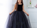 Navy Blue Tulle Flower Girl Dress Birthday Party Dress 