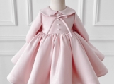 Pink Bow Flowers Girl Dress Birthday Party Dress 