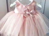 Pink Cute Flower Girl Dress Tulle Short Birthday Dress