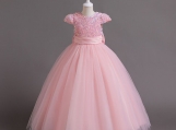 Pink Sequins Flowers Girl Dress Birthday Party Dress 