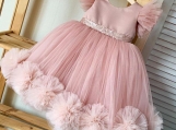 Pink Tulle Flower Girl Dress Birthday Party Dress Girl Dress 