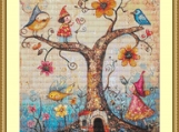 Playing In A Tree Cross Stitch Pattern